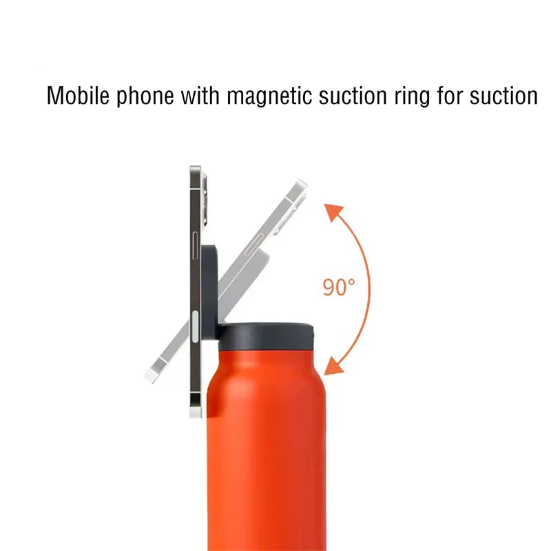 Waterbottle with magnetic cell phone holder