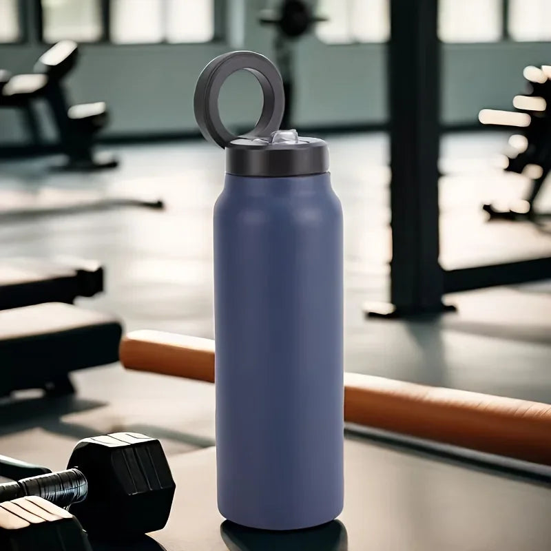 Waterbottle with magnetic cell phone holder