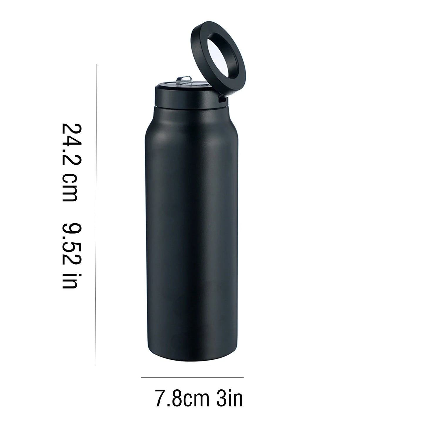 Waterbottle with magnetic cell phone holder