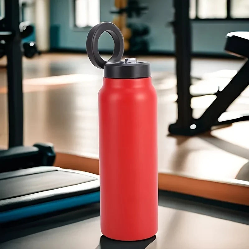 Waterbottle with magnetic cell phone holder