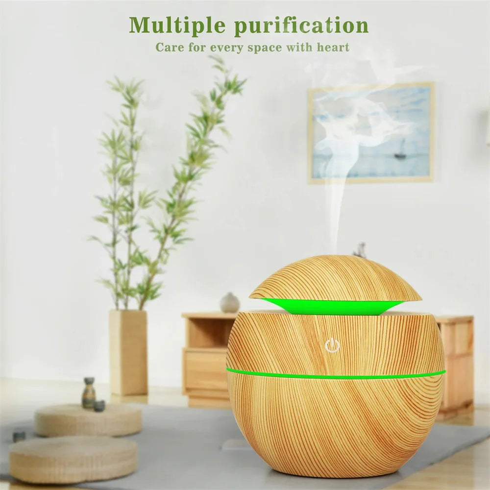 Humidifier Electric Air Aroma Diffuser Wood