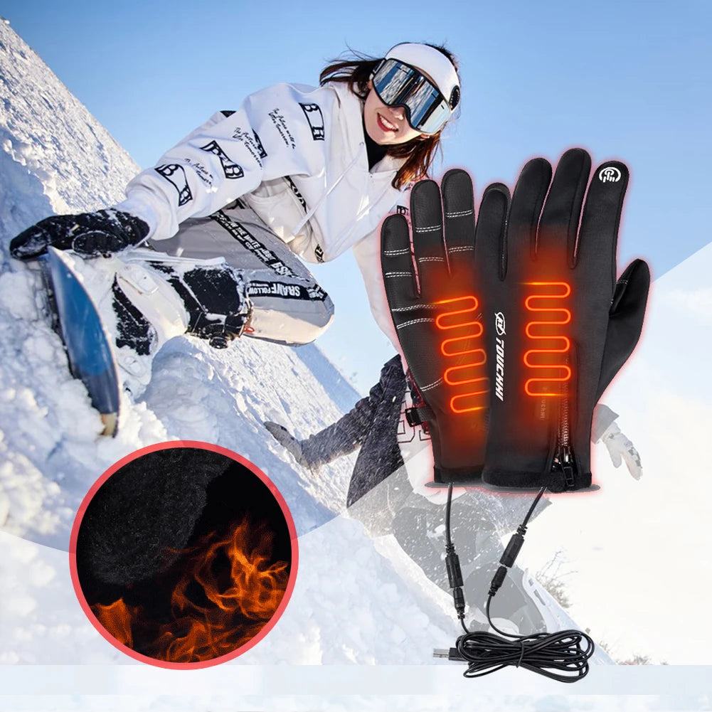 Heated Gloves Eletric Thermal Heat Gloves Winter Warm