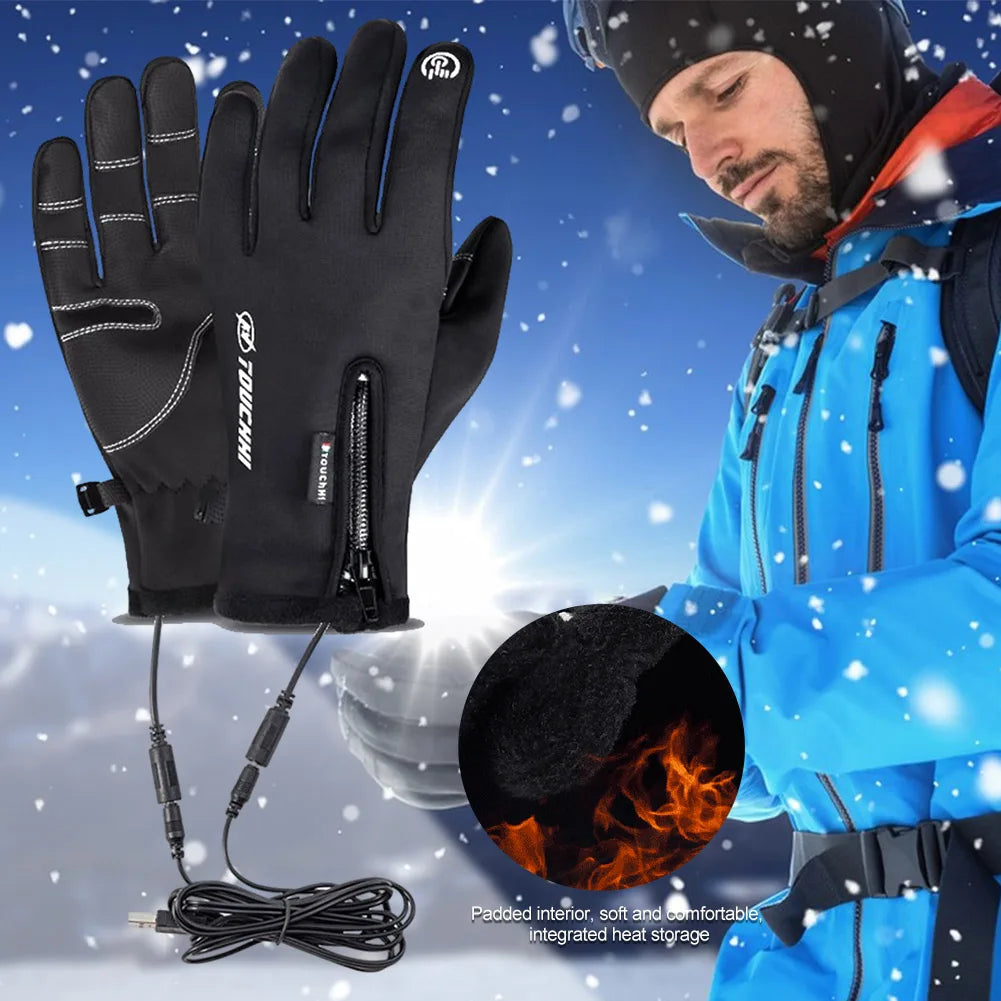 Heated Gloves Eletric Thermal Heat Gloves Winter Warm