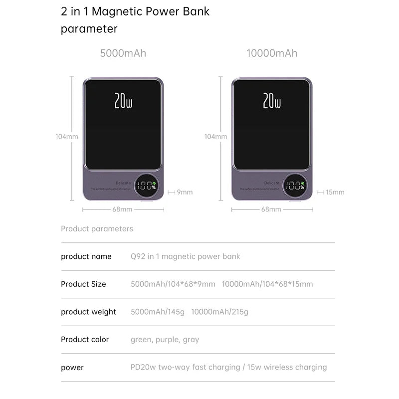 Powerbank Magnetic Power Bank Wireless Fast Charger