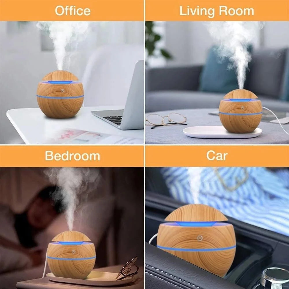 Humidifier Electric Air Aroma Diffuser Wood