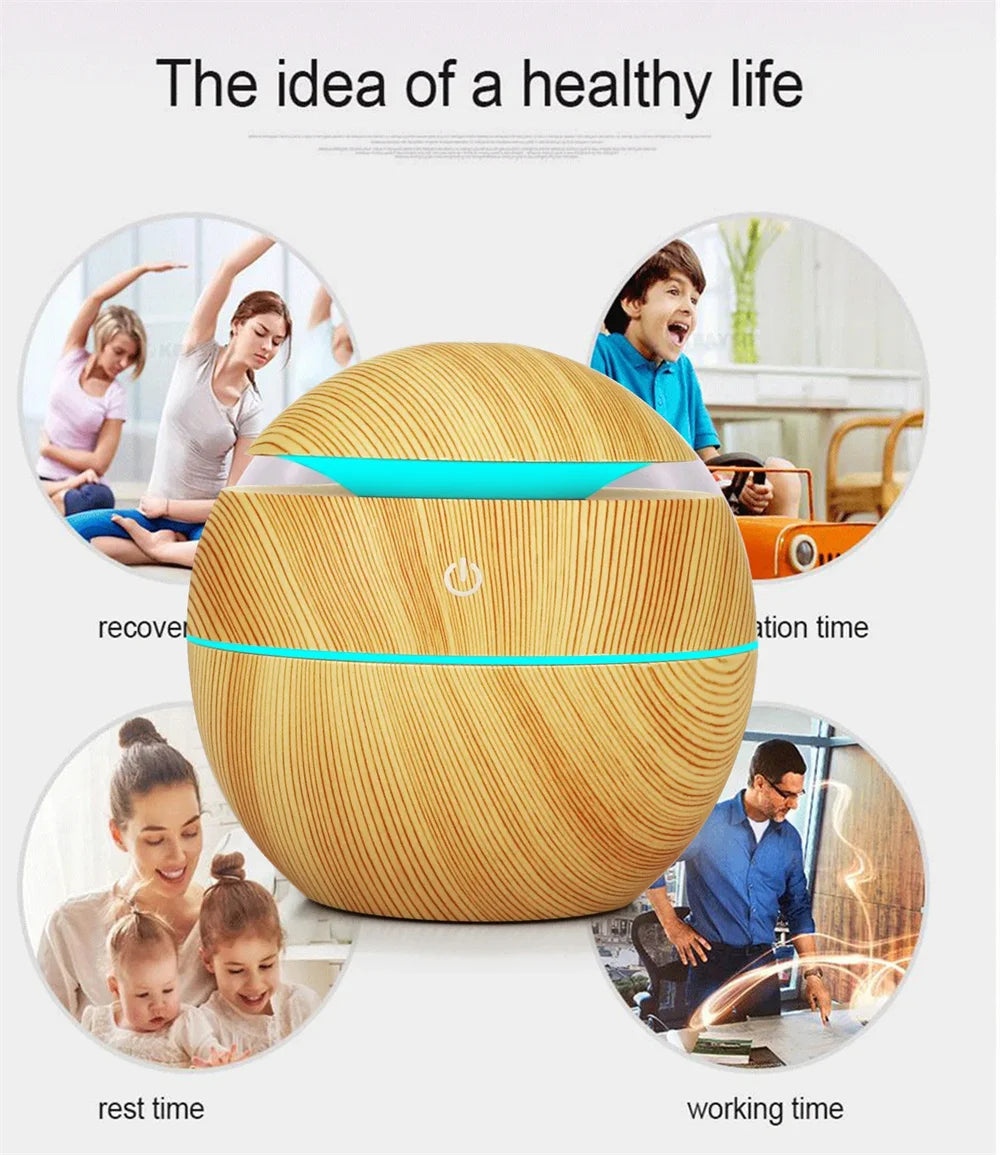 Humidifier Electric Air Aroma Diffuser Wood