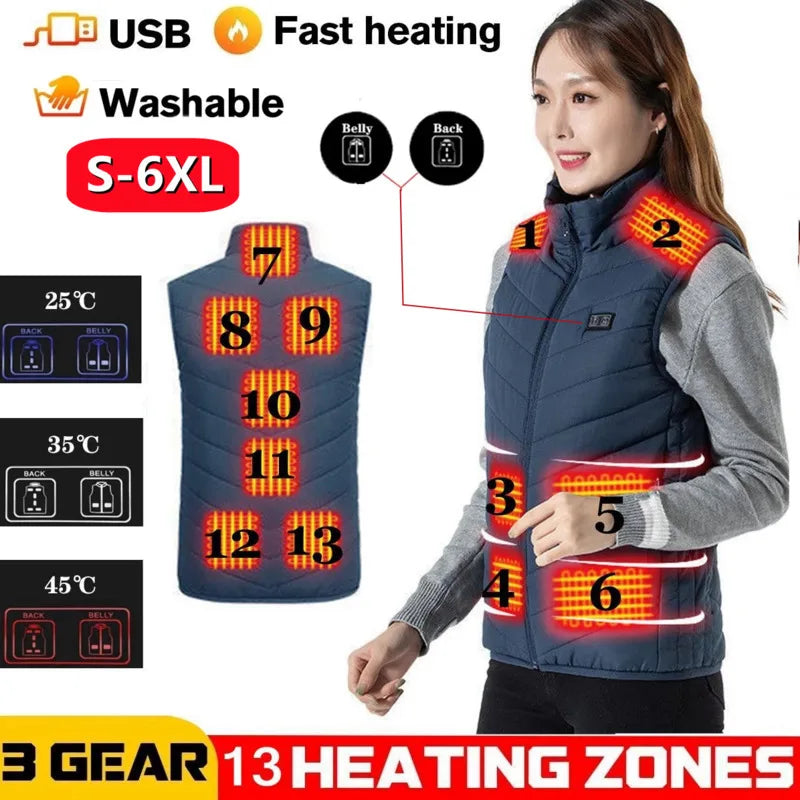 Men Women Electric Heating Vest Usb Heated Jacket Heated Vest Bodywarmer Heated Down Jacket  Winter