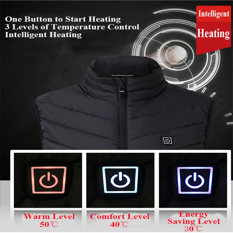 Men Women Electric Heating Vest Usb Heated Jacket Heated Vest Bodywarmer Heated Down Jacket  Winter