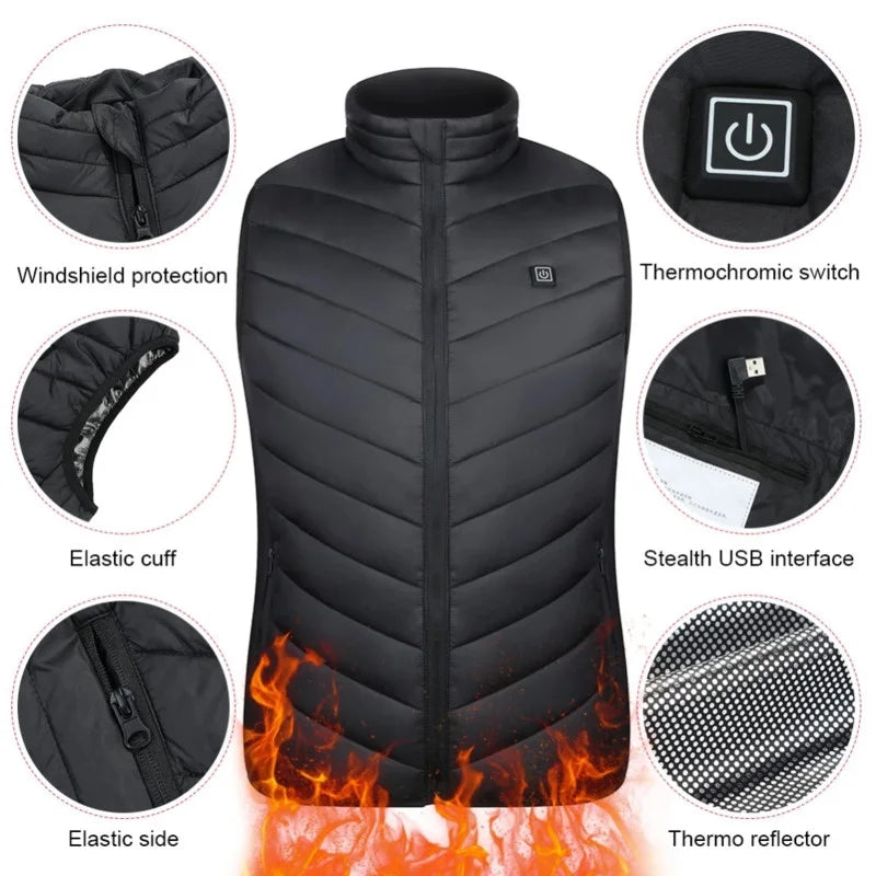 Men Women Electric Heating Vest Usb Heated Jacket Heated Vest Bodywarmer Heated Down Jacket  Winter