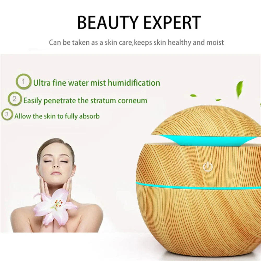 Humidifier Electric Air Aroma Diffuser Wood